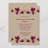 Invitations à la fête du vin et du fromage (Devant / Derrière)