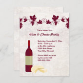 Invitations à la fête du vin et du fromage (Devant / Derrière)