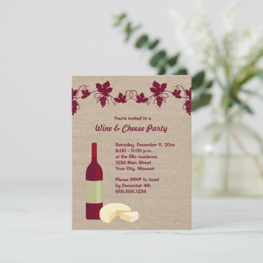 Invitations à la fête du vin et du fromage (Debout devant)