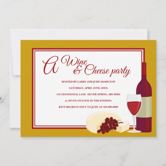 Invitations à la fête du vin et du fromage (Devant)