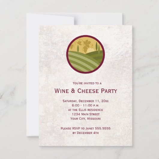 Invitations à la fête du vin et du fromage (Devant)
