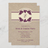Invitations à la fête du vin et du fromage Monogra (Devant / Derrière)