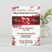 Invitations à la florale rouge et blanche pour le  (Debout devant)