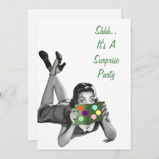Invitations à la Fun Retro Surprise Party (Devant / Derrière)