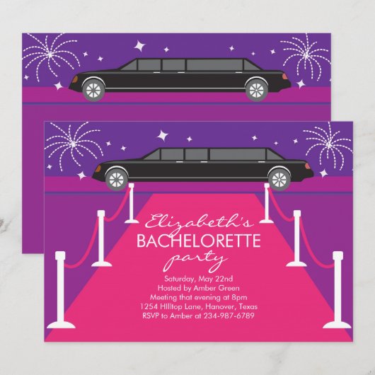 Invitations à la limite de la partie de bacheloret (Devant / Derrière)