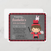 Invitations à la Magic Party de Cute Girl et Bunny (Devant / Derrière)