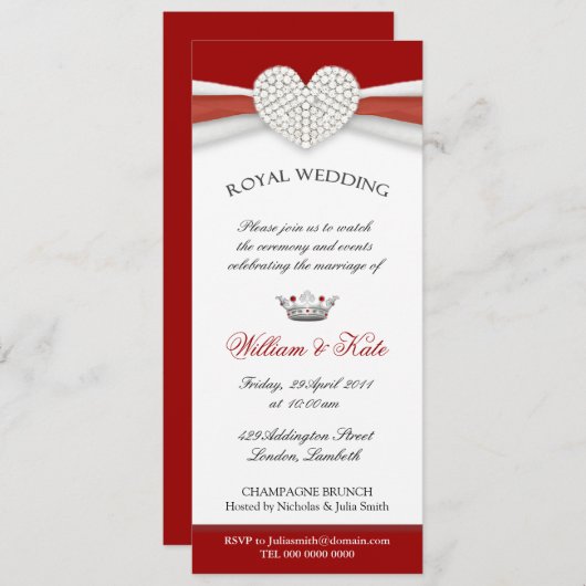 Invitations à la Maison-Mariage royale (Devant / Derrière)