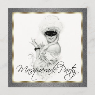 Invitations à la mascarade Black and Gold