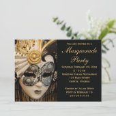 Invitations à la mascarade Black White et Gold (Debout devant)