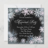 Invitations à la mascarade de flocon rose chaud (Dos)