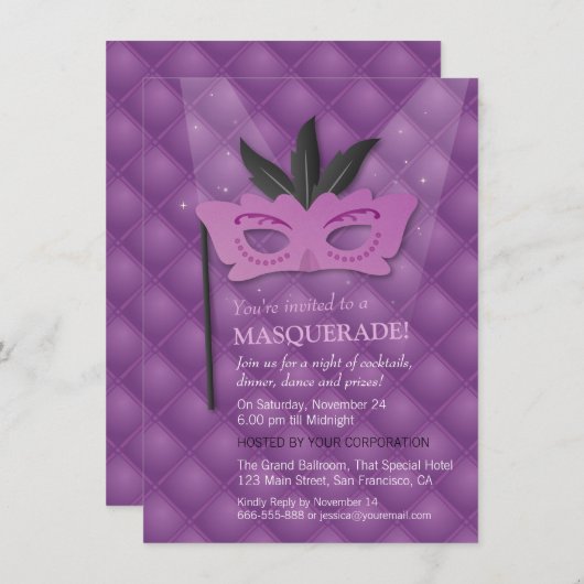 Invitations à la mascarade de masques de masques c (Devant / Derrière)