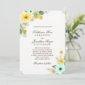 Invitations à la menthe et au mariage jaune (Debout devant)