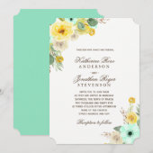 Invitations à la menthe et au mariage jaune (Devant / Derrière)