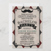 Invitations à la Mustache branchée du Bachelor Par (Devant)