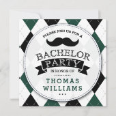 Invitations à la Mustache branchée du Bachelor Par (Devant)