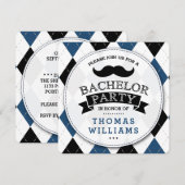 Invitations à la Mustache branchée du Bachelor Par (Devant / Derrière)