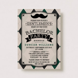 Invitations à la Mustache branchée du Bachelor Par