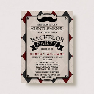Invitations à la Mustache branchée du Bachelor Par
