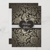 invitations à la partie vintage noire (Devant / Derrière)