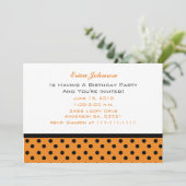 Invitations à la Polka Dot Party Orange and Black (Debout devant)
