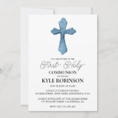 invitations à la première communion bleue (Devant)