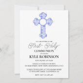 invitations à la première communion bleue (Devant)