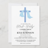 invitations à la première communion bleue (Devant)