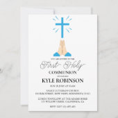 invitations à la première communion bleue (Devant)