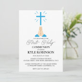 invitations à la première communion bleue (Debout devant)
