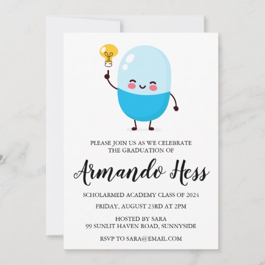 invitations à la remise de diplômes en pharmacie (Devant)