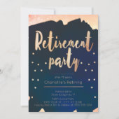 Invitations à la retraite Gold & Navy (Devant)