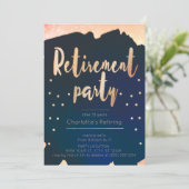 Invitations à la retraite Gold & Navy (Debout devant)