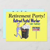 Invitations à la retraite - Travailleur postal (Devant / Derrière)