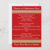 Invitations à la réunion de classe 50e Rouge, Blan (Dos)