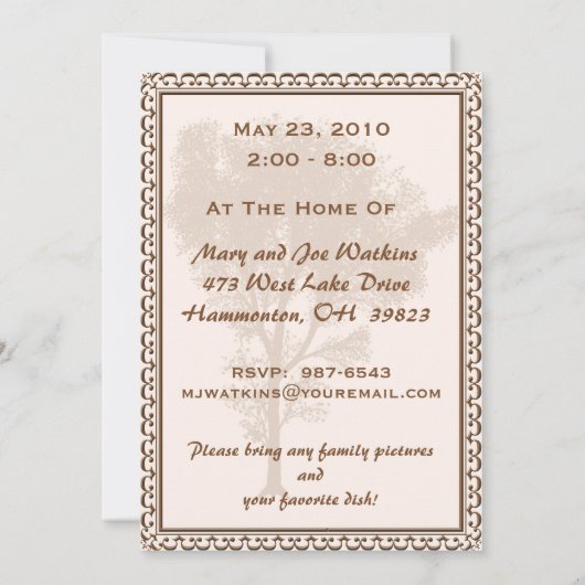 Invitations à la réunion familiale (Dos)