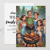 invitations à la réunion familiale Bbq cookie (Devant / Derrière)