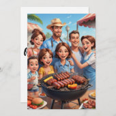 invitations à la réunion familiale Bbq cookie (Devant / Derrière)