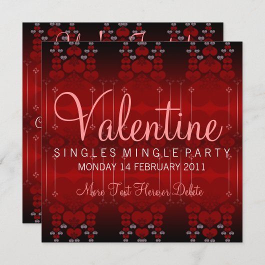 Invitations à la Saint-Valentin pour un seul Mingl (Devant / Derrière)