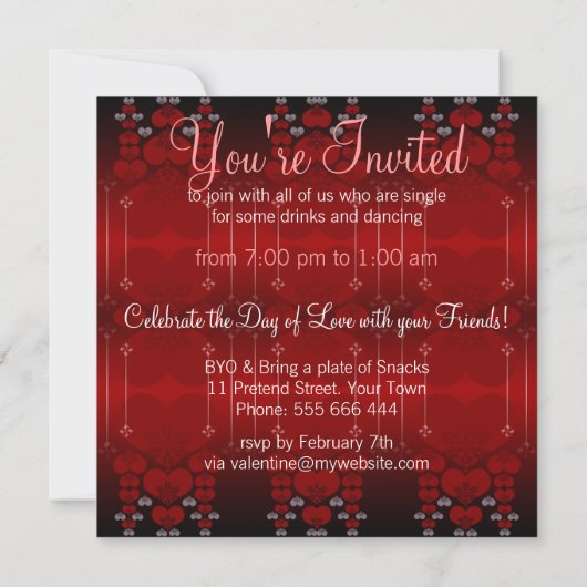 Invitations à la Saint-Valentin pour un seul Mingl (Dos)