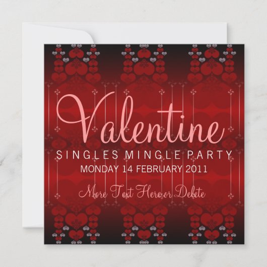 Invitations à la Saint-Valentin pour un seul Mingl (Devant)