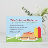 Invitations à la soirée barbecue Memorial Day (Debout devant)