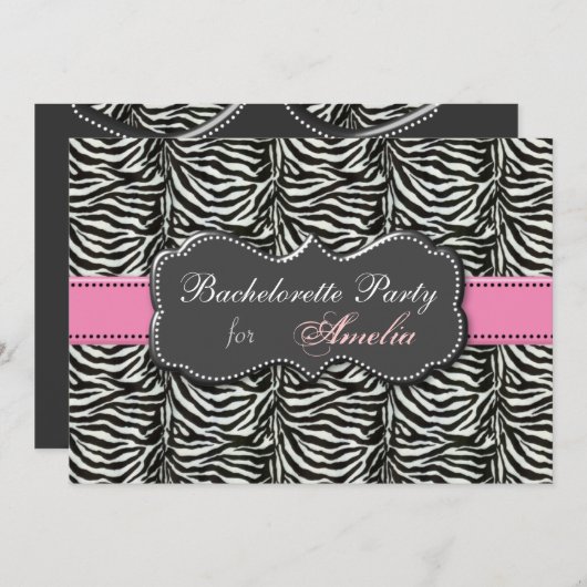 Invitations à la soirée branchée de Bachelorette R (Devant / Derrière)