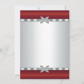 Invitations à la soirée Cocktail Argent & Rouge (Dos)