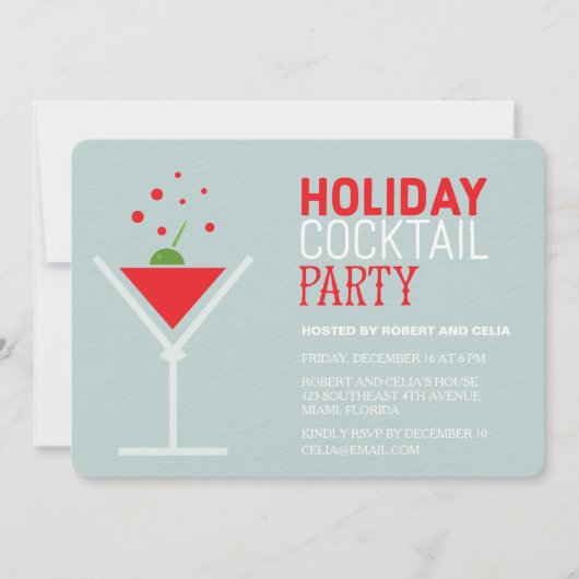 Invitations à la soirée Cocktail Holiday (Devant)