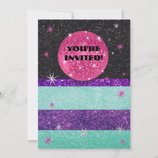 Invitations à la soirée dansante Disco Sparkle (Dos)