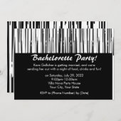Invitations à la soirée de bachelorette noir et bl (Devant / Derrière)