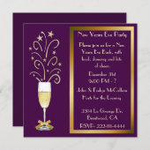 Invitations à la soirée de réveillon Chic Plum and (Devant / Derrière)