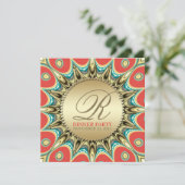 Invitations à la soirée Dîner d'or Metallic Sunflo (Debout devant)