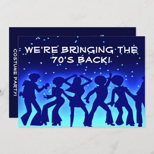 Invitations à la soirée Disco Theme 70's (Devant / Derrière)
