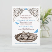 Invitations à la soirée thé de la mariée Blue Gard (Debout devant)